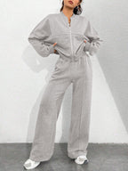 Women's Long Sleeve Zip Up Tracksuit | Cropped