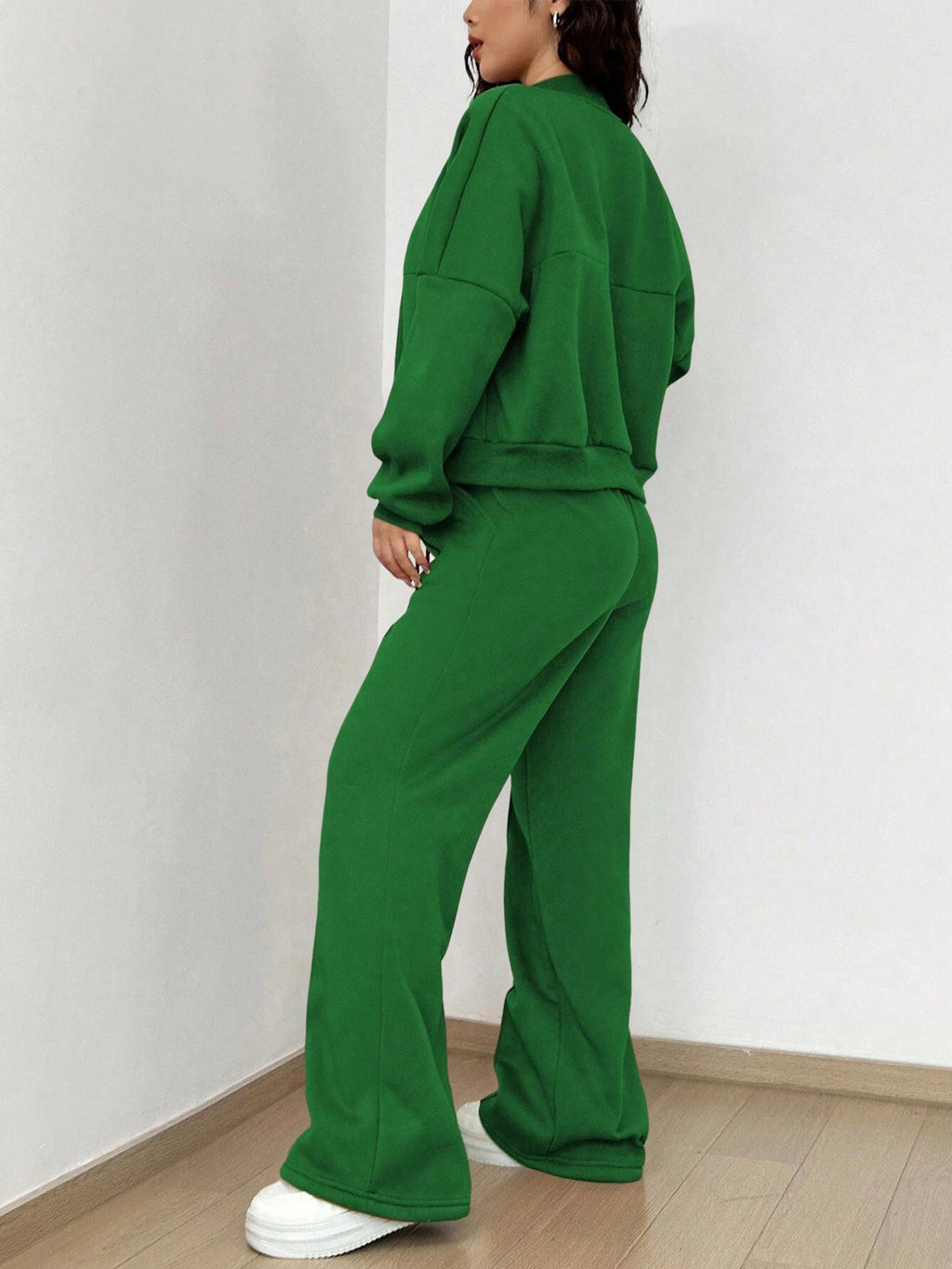 Women's Long Sleeve Zip Up Tracksuit | Cropped