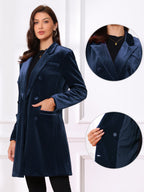 Women's Double Breasted Pockets Winter Coat | Long