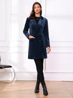 Women's Double Breasted Pockets Winter Coat | Long