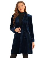 Women's Double Breasted Pockets Winter Coat | Long