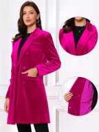 Women's Double Breasted Pockets Winter Coat | Long