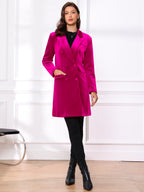 Women's Double Breasted Pockets Winter Coat | Long