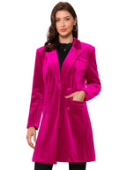 Women's Double Breasted Pockets Winter Coat | Long