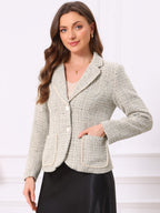Women's Long Sleeve Button Blazer | Pockets