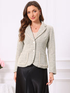 Women's Long Sleeve Button Blazer | Pockets