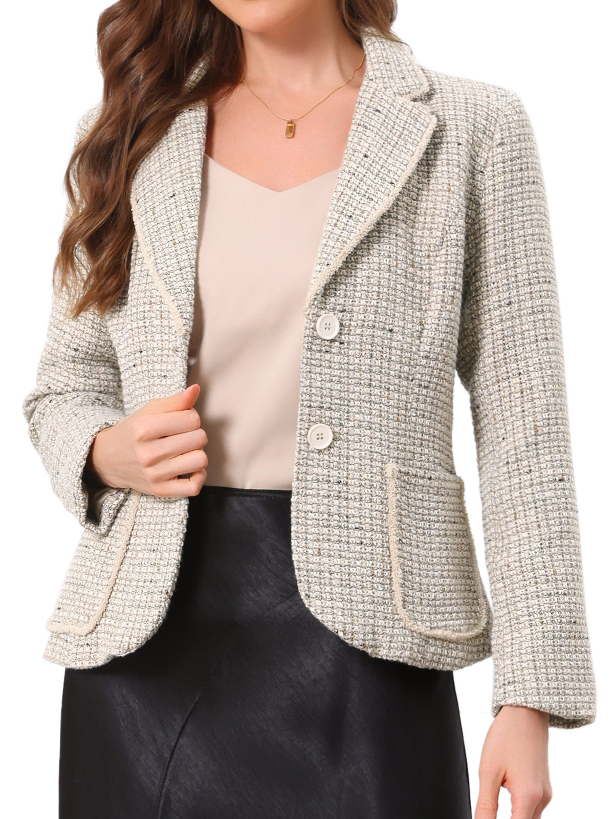 Women's Long Sleeve Button Blazer | Pockets