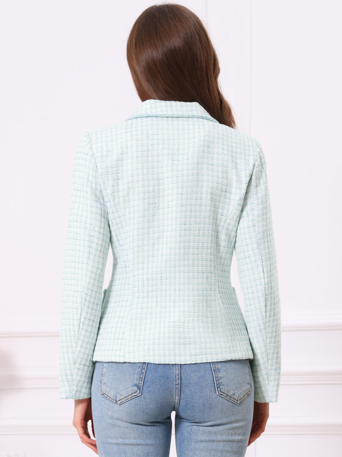 Women's Long Sleeve Button Blazer | Pockets