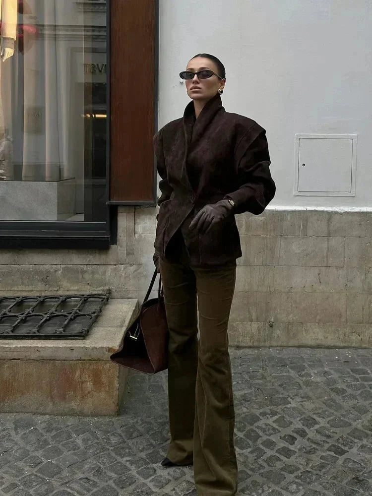 Women's Winter Long Sleeve Button Coat | Oversized