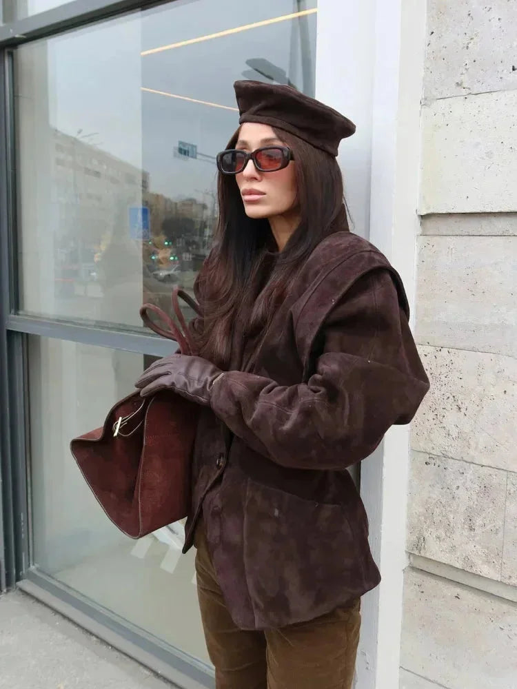 Women's Winter Long Sleeve Button Coat | Oversized