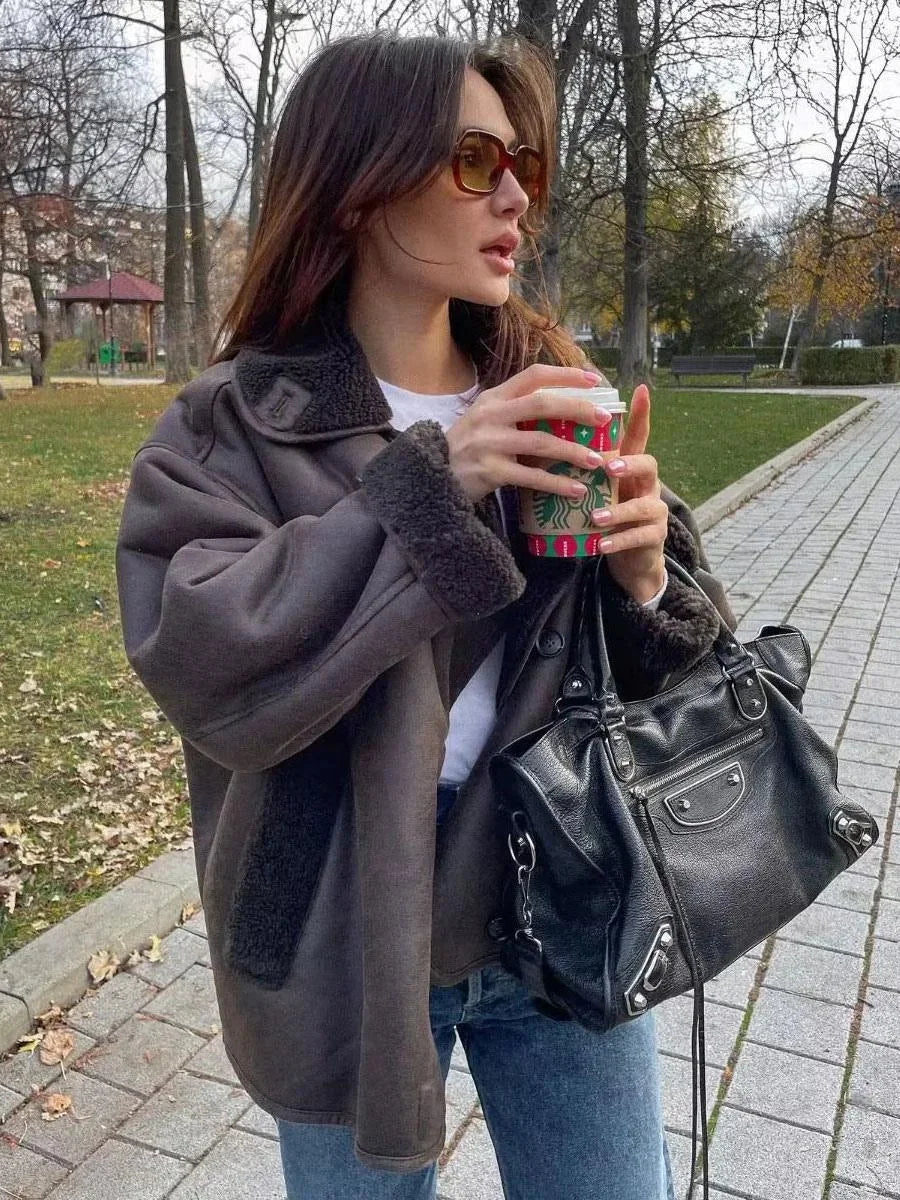 Women's Casual Button Up Oversized Jacket | Winter