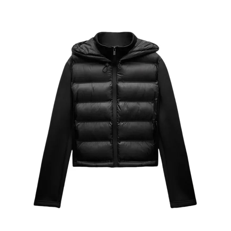 Women's Winter Black Puffer Jacket | Hooded