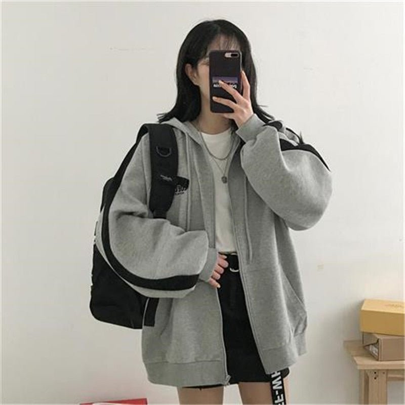 Women's Oversized Zip Up Jacket | Hooded