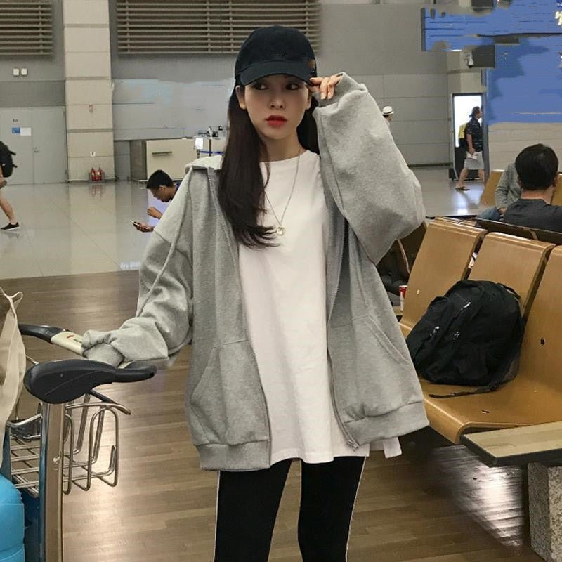 Women's Oversized Zip Up Jacket | Hooded