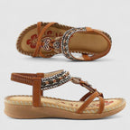 Women's Bohemian Flat T-Strap Sandals | Ankle Strap