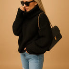 Women's Winter Knit Turtleneck Sweater | Chunky