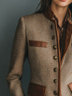 Women's Button Up Winter Jacket | Brown