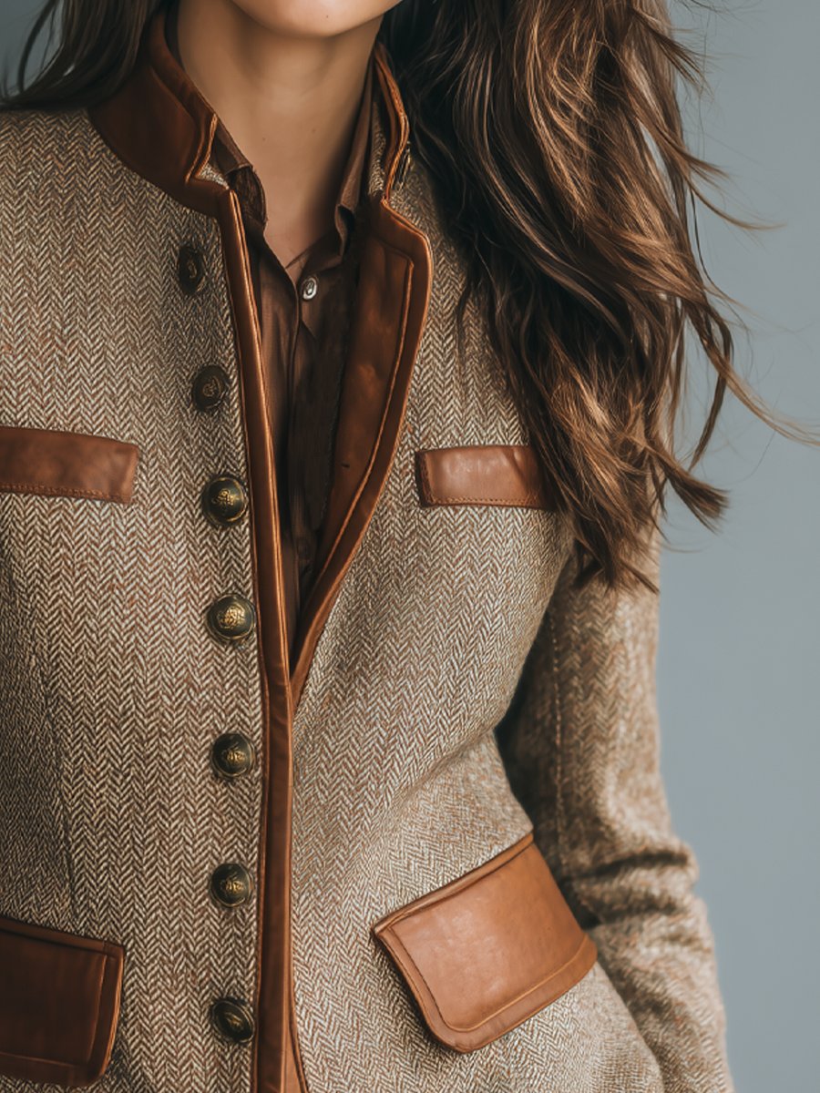 Women's Button Up Winter Jacket | Brown