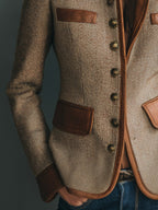 Women's Button Up Winter Jacket | Brown