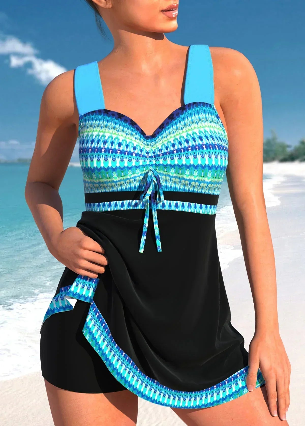 Women's Patterned Tankini Swimsuit Set | Summer