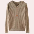 Women’s Casual Ribbed Knit Sweater | Button Placket